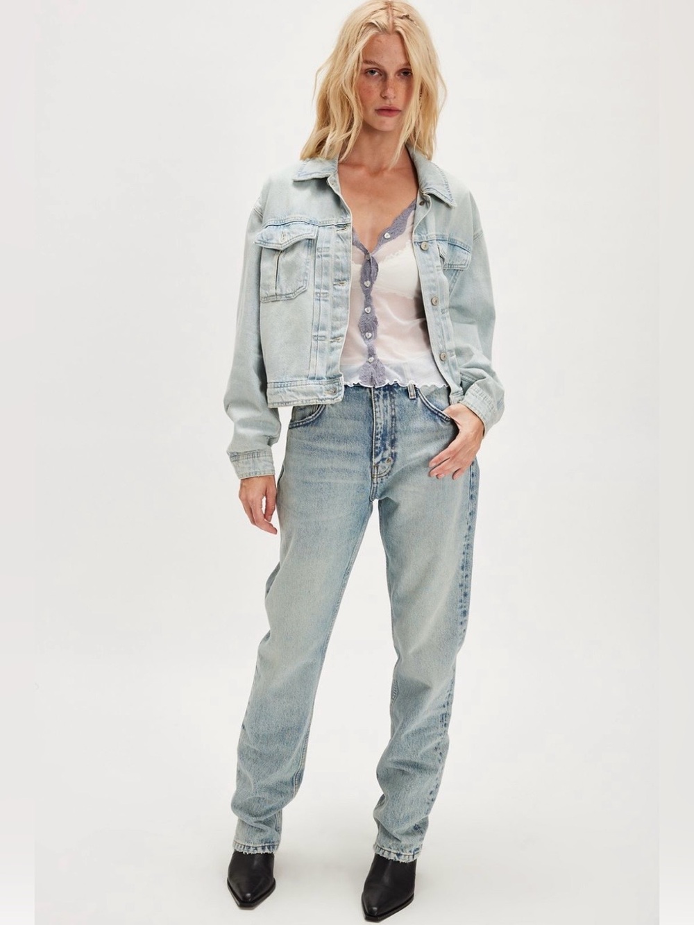 NWT RE/DONE The Blondie Jeans Style 100433960 Ripped Tide size 25